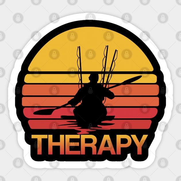 Kayak Fishing - Therapy Sticker by Kudostees